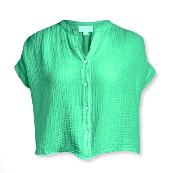 Félicité Short Sleeve Gauze Top - White - Picture 2 of 7